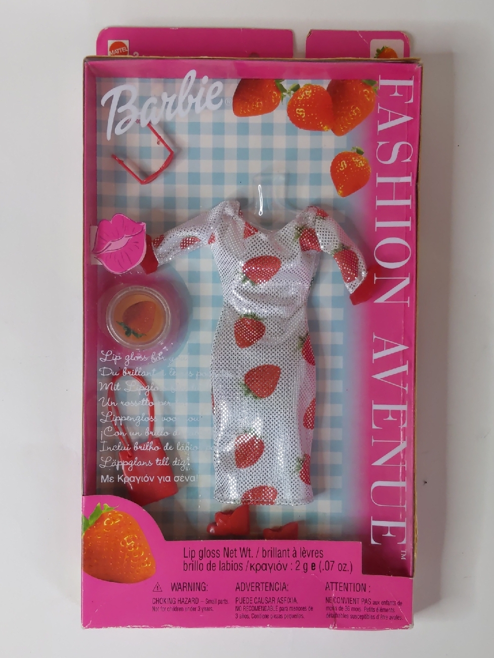 Vintage Barbie Strawberry Dress with Pink Accents
